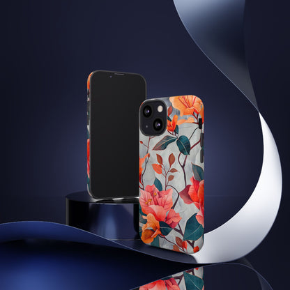 Floral Phone Case, Tough Cases, Flower Power, Gift for Her, Decorative Phone Cover, Trendy Accessories, Everyday Style