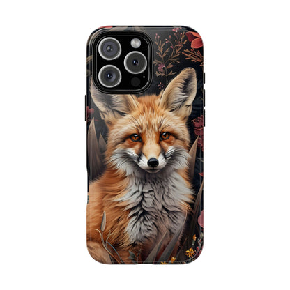 Fox Floral Phone Case, Tough Cases for Animal Lovers, Nature Themed Gift, Cute Phone Cover, Wild Fox Protector