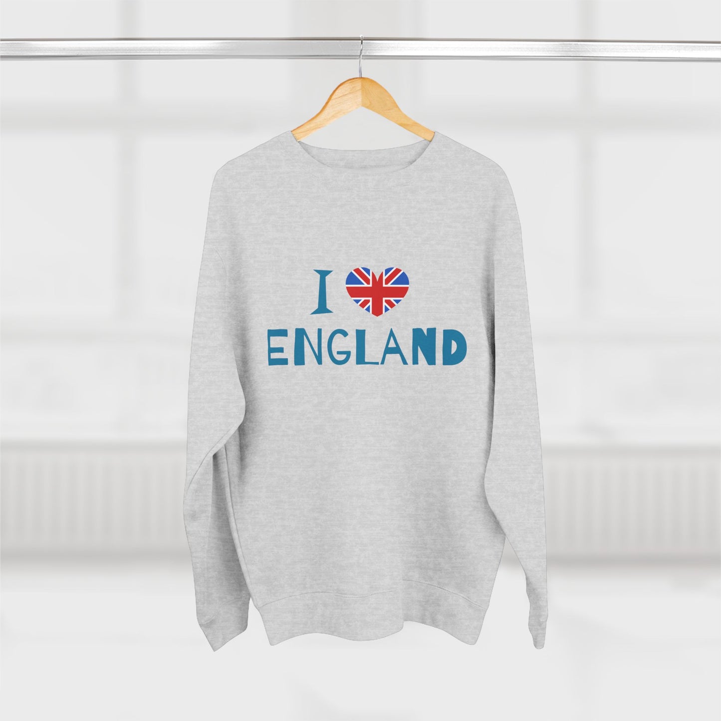 Unisex Crewneck Sweatshirt - I Love England - Union Jack Heart Design