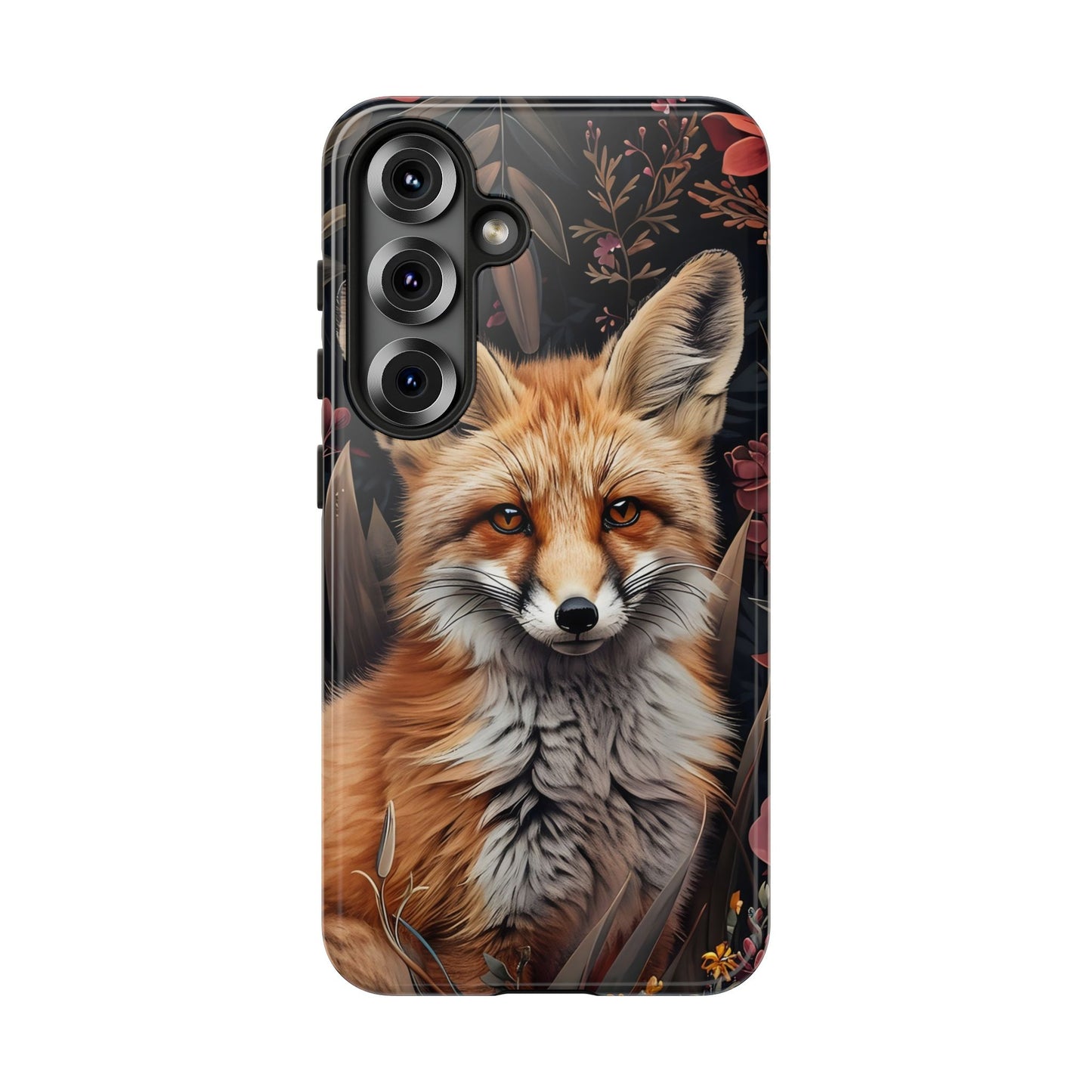 Fox Floral Phone Case, Tough Cases for Animal Lovers, Nature Themed Gift, Cute Phone Cover, Wild Fox Protector