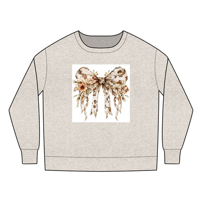 Toddler Sweatshirt - Rustic Country Bow with Daisy Flowers and Cow Spots - Cozy, Stylish, Perfect for Little Ones