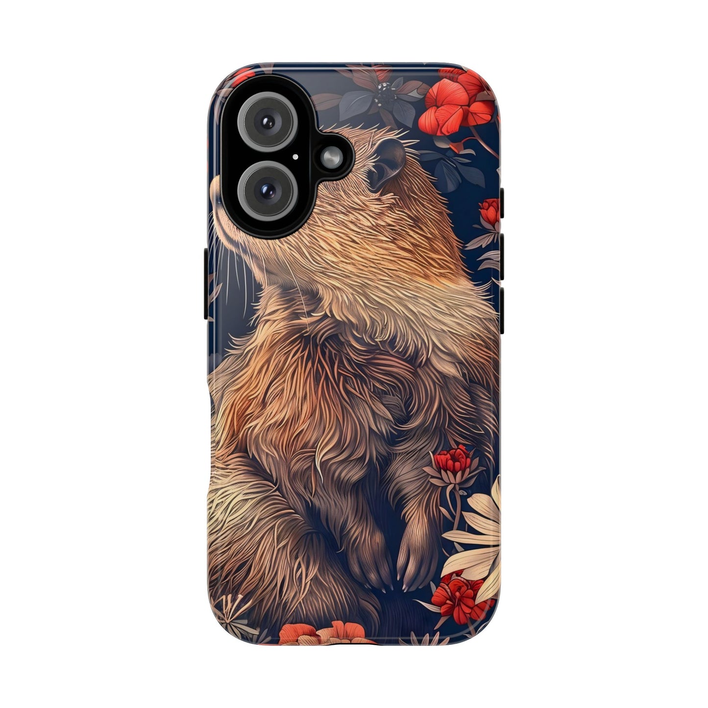 Floral Critter Phone Case, Tough Cases for Animal Lovers, Protective Cases for Phones, Unique Gift for Wildlife Enthusiasts