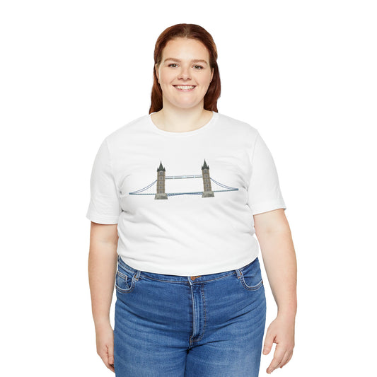Unisex Jersey Short Sleeve Tee - Tower Bridge - Iconic London Landmark Illustration