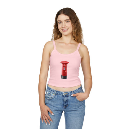 Women's Spaghetti Strap Tank Top - Classic UK Royal Mailbox Design - British Postbox Icon