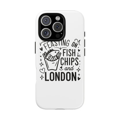 London Fish & Chips Phone Case | Fun Gift for Foodies, Travel Lovers, London Souvenir, Unique Accessories, Personalization Option
