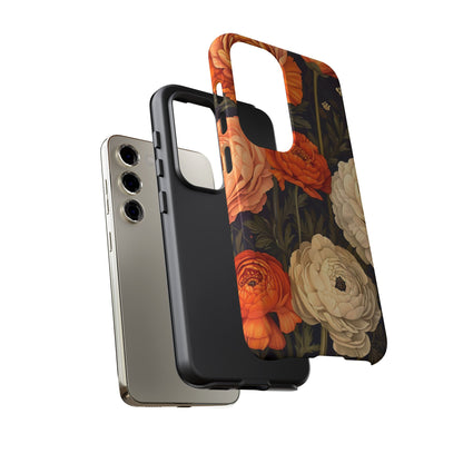Floral Phone Case with Tough Protection, Blooming Ranunculus Design, Durable Cover, Gift for Flower Lovers, Eco-Friendly Phone Accessory