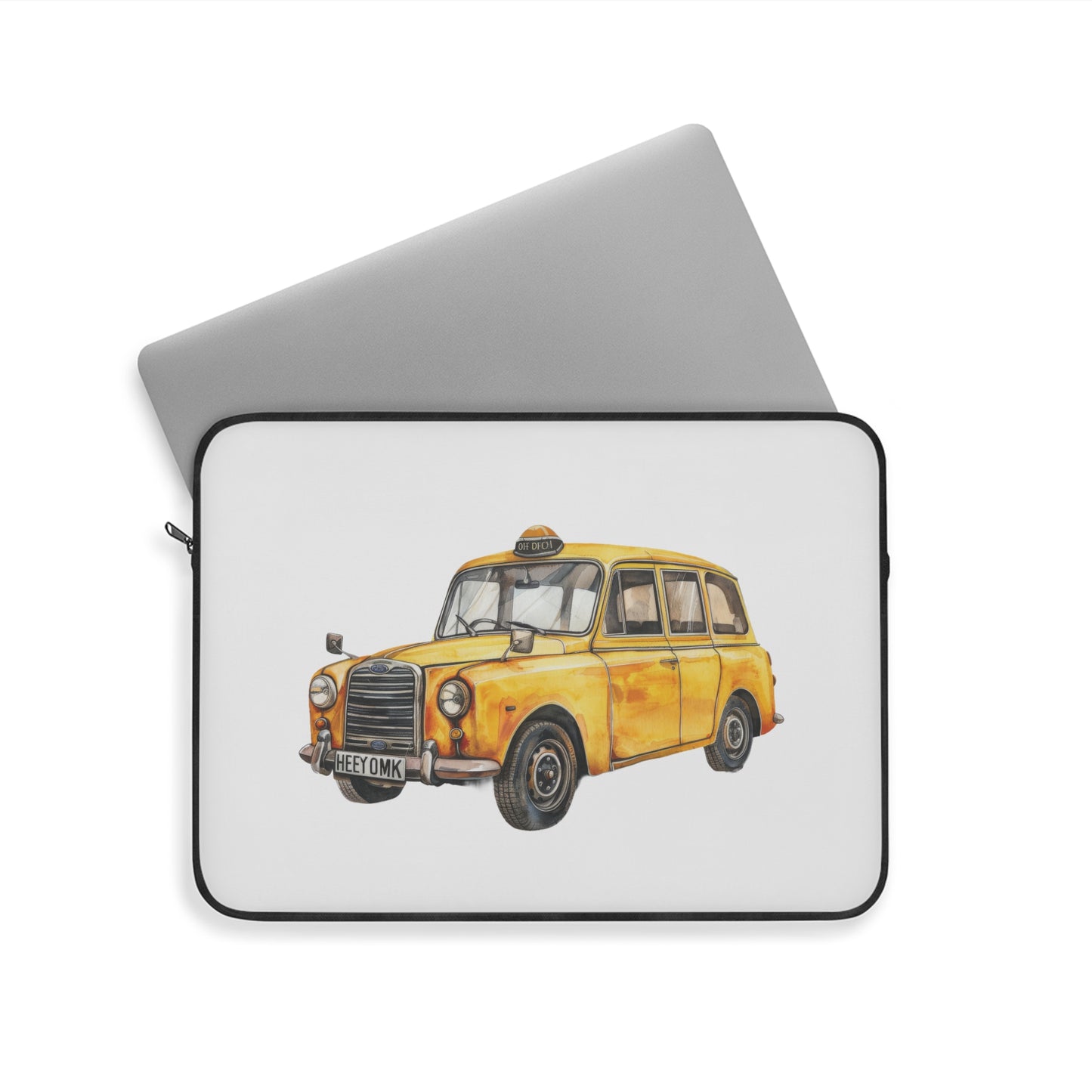 Taxi Cab Laptop Sleeve, Cute Sleeve for Students, Gifts for Travelers, Work and School Essentials, Yellow Taxi Design