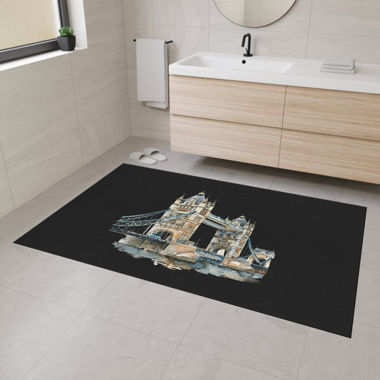 Stylish Heavy Duty Floor Mat - London Bridge Design, Home Decor, Kitchen Mat, Entryway Rug, Unique Gift for Housewarming