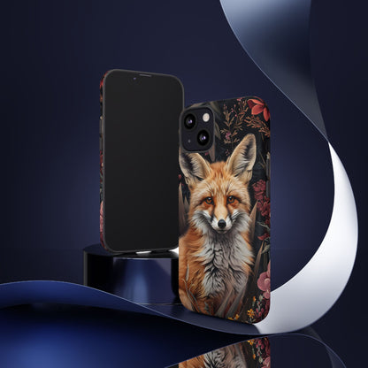 Fox Floral Phone Case, Tough Cases for Animal Lovers, Nature Themed Gift, Cute Phone Cover, Wild Fox Protector