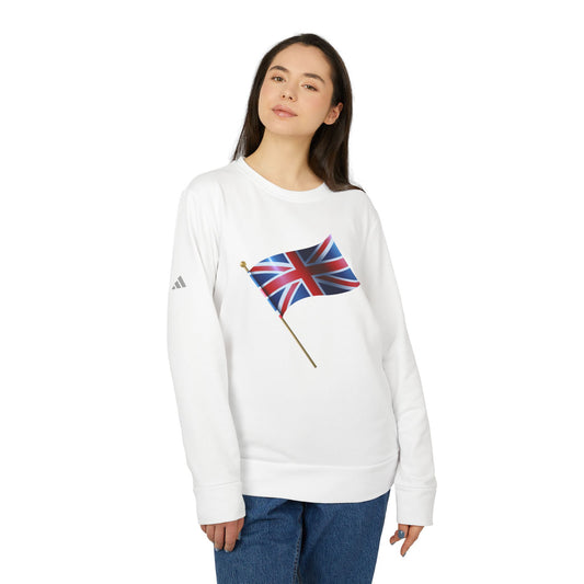 Adidas Unisex Fleece Crewneck Sweatshirt - Union Jack Flag - Casual Comfort for Everyday Wear
