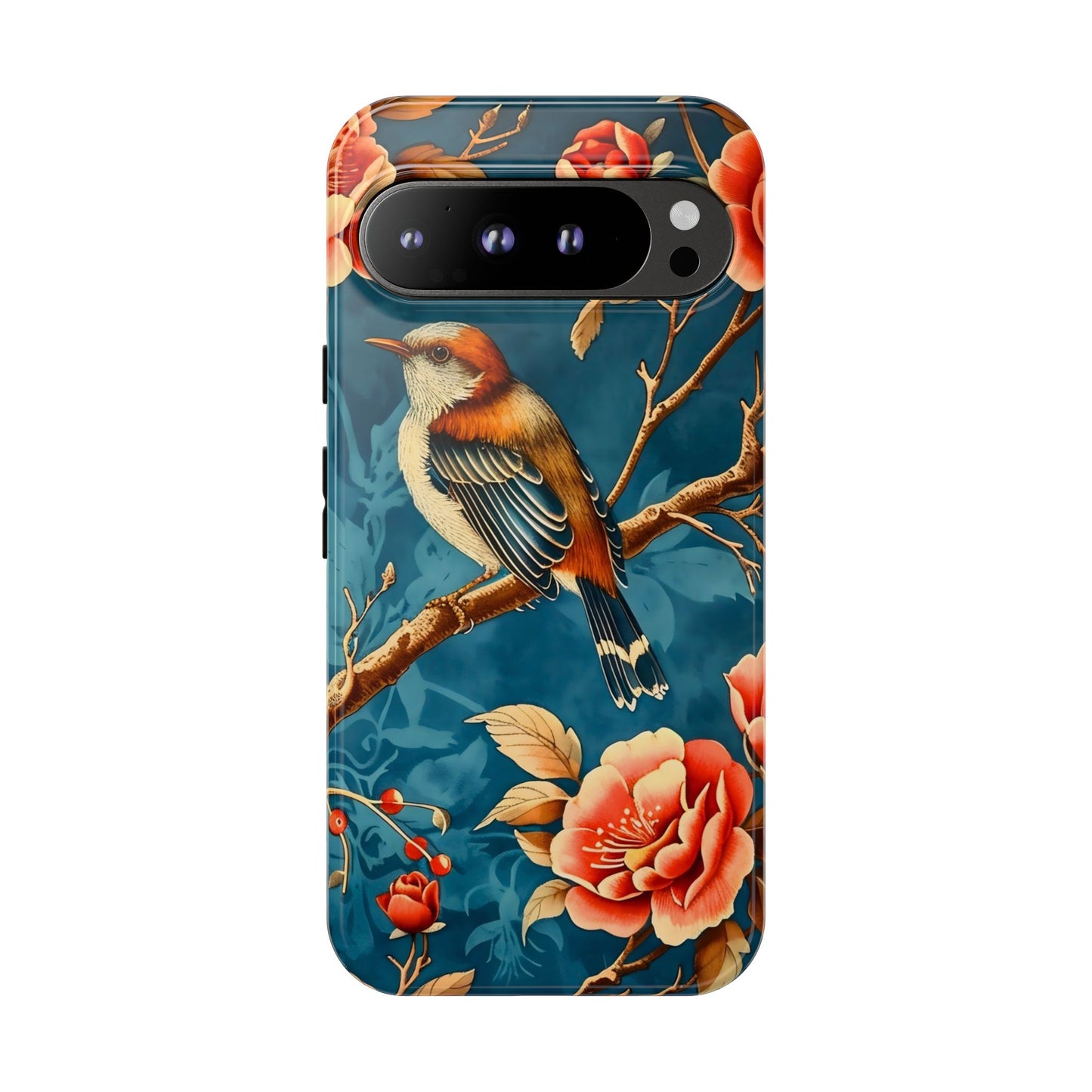 Bird & Floral Phone Case, Tough Cases for Nature Lovers, Gift for Her, Customizable Design, Vibrant Tech Accessories