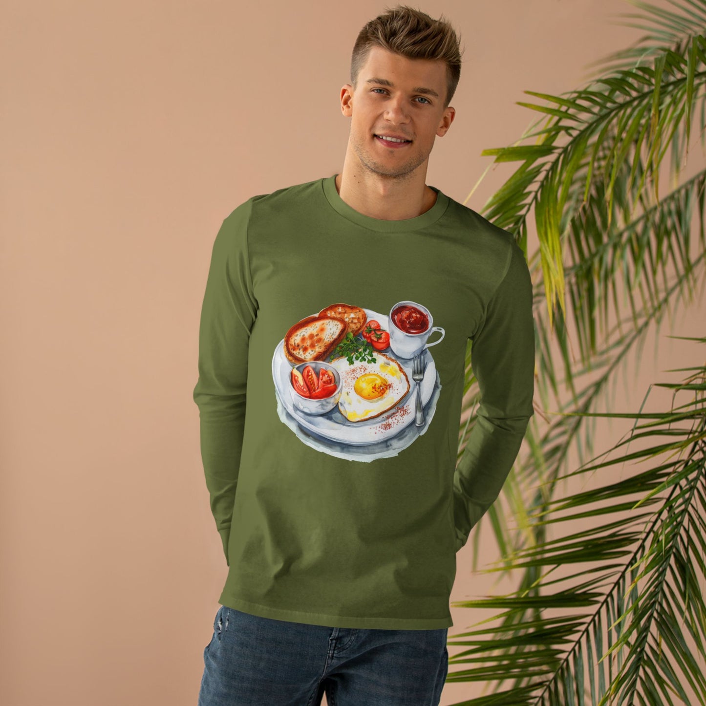 Men’s Base Longsleeve Tee - British Food - Savory Classics and Traditional Delights
