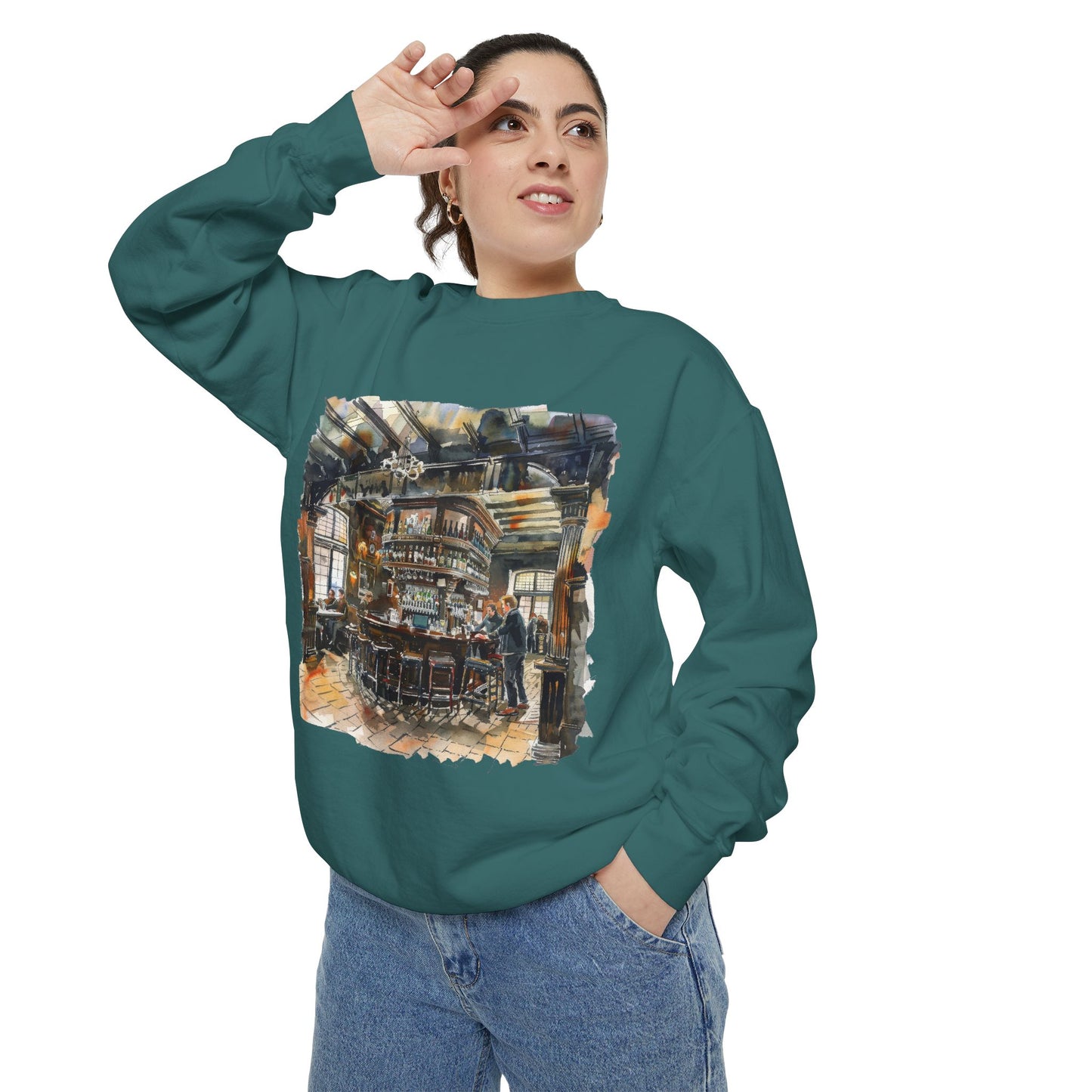 Unisex Garment-Dyed Sweatshirt - The Cozy British Pub