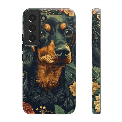 Dachshund Phone Case, Floral Pet Phone Cover, Dog Lover Gift, Tough Phone Case, Custom Dachshund Design, Unique Dog Owner Accessory