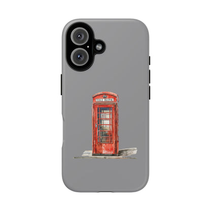 Red Phone Booth Phone Case, Vintage Style Case, Tough Cases for Gifts, Quirky Phone Accessories, Travel Lover's Gift
