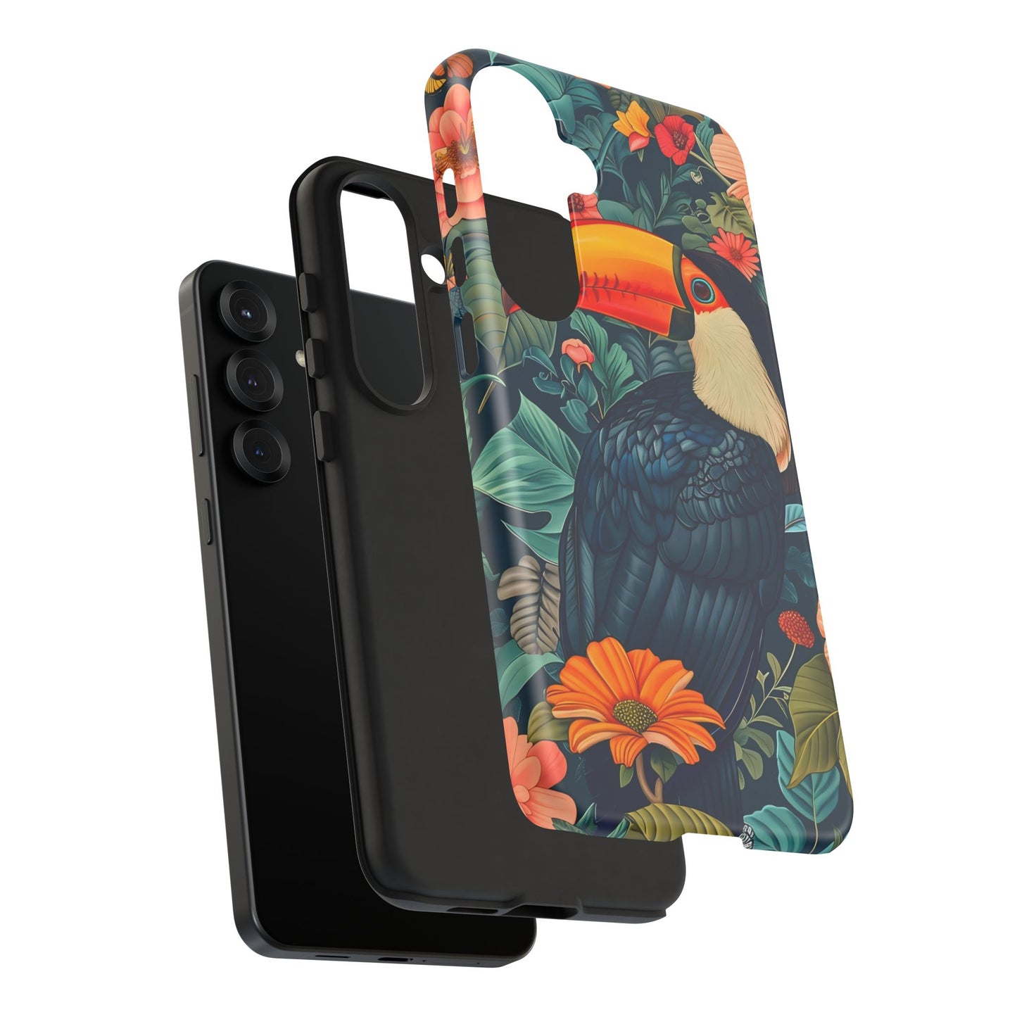 Tropical Toucan Phone Case - Cute Animal Design, Nature Lover Gift, Floral Pattern, Bird Lover Accessory, Summer Vibes