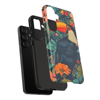 Tropical Toucan Phone Case - Cute Animal Design, Nature Lover Gift, Floral Pattern, Bird Lover Accessory, Summer Vibes