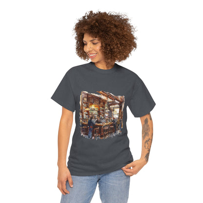 Unisex Heavy Cotton Tee - Cheers to Tradition - The Classic British Pub