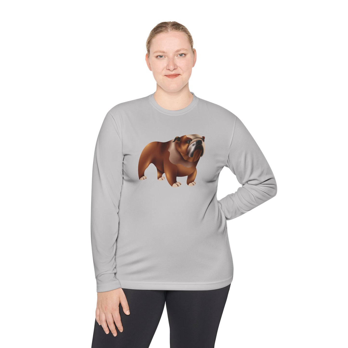 Unisex Lightweight Long Sleeve Tee - Bulldog Graphic