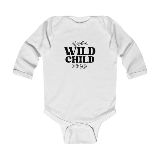 Wild Child Infant Long Sleeve Bodysuit - Cute Baby Playwear