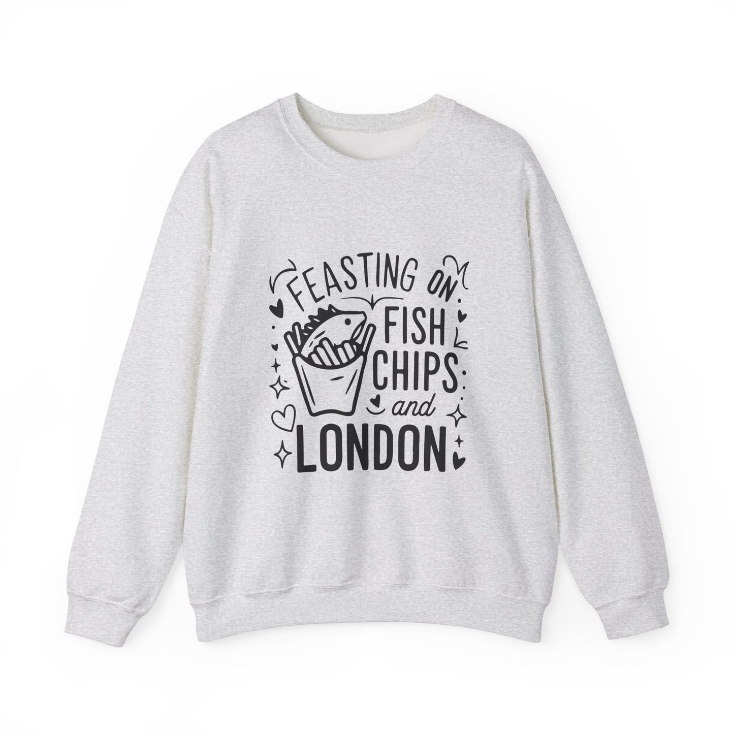 Unisex Heavy Blend™ Crewneck Sweatshirt Relaxed - Fish Chips and London
