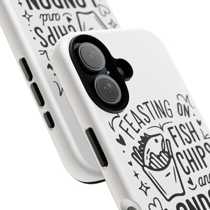 London Fish & Chips Phone Case | Fun Gift for Foodies, Travel Lovers, London Souvenir, Unique Accessories, Personalization Option