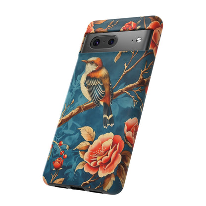 Bird & Floral Phone Case, Tough Cases for Nature Lovers, Gift for Her, Customizable Design, Vibrant Tech Accessories