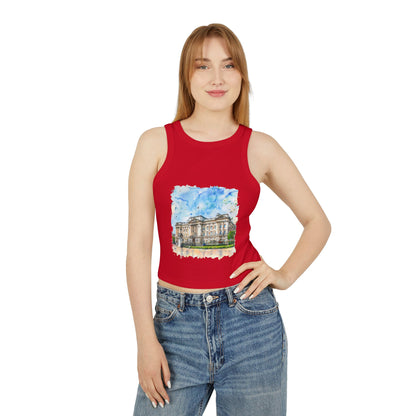Women's Micro Rib Racer Tank Top - Street London Aesthetics - Urban Charm and Classic City Vibes