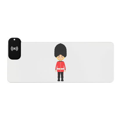 Royal Guard Girl - LED Gaming Mouse Pad with Wireless Charging - Stylish Desk Accessory, Perfect for Gamers, Office Work, Gift for Holidays