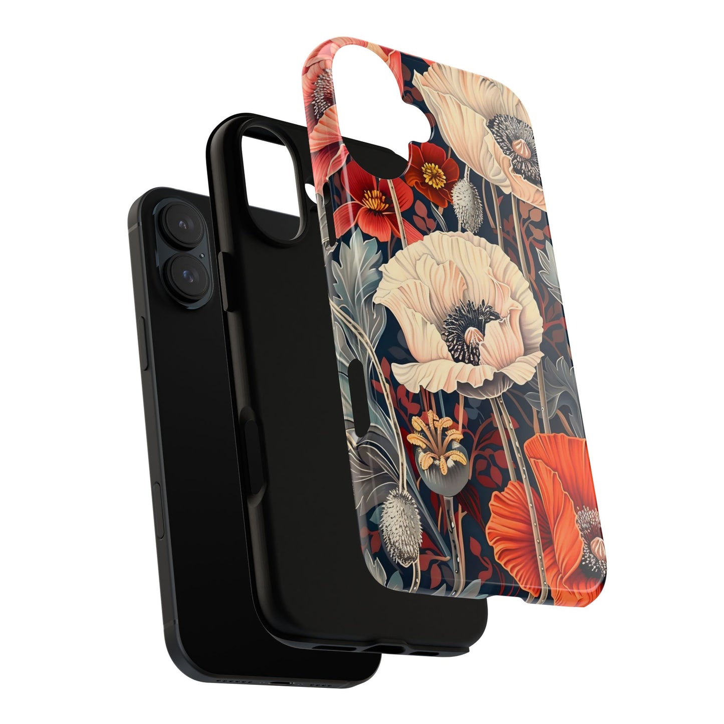 Floral iPhone Case, Tough Phone Cover, Artistic Protection, Flower Design, Unique Gift for Her, Phone Accessory, Trendy Tech