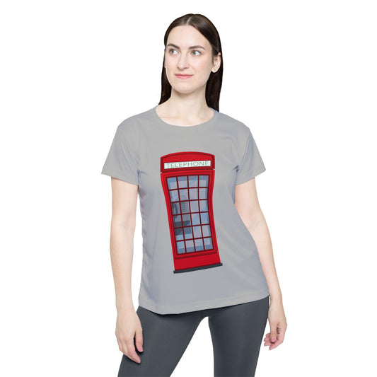 Women's Sports Jersey with Classic Red Telephone Booth Design - Casual Vibe for Everyday Wear