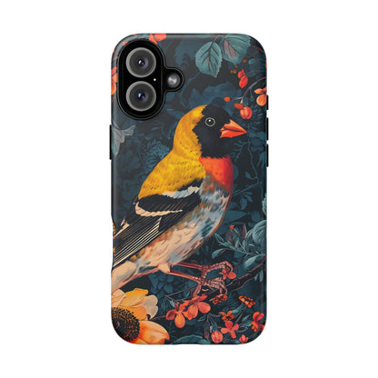 Colorful Bird Phone Case, Floral Phone Cover, Tough Phone Protector, Nature Lover Gift, Botanical Case, Unique Mobile Accessory