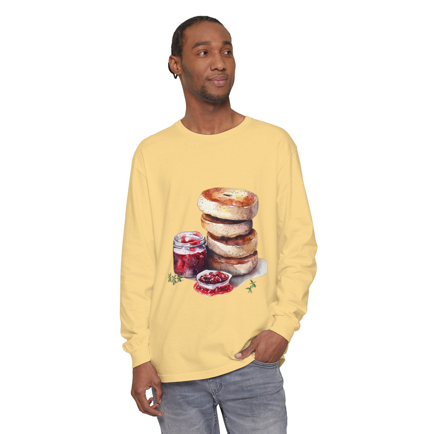 Unisex Garment-dyed Long Sleeve T-Shirt - British Yummiest Delights