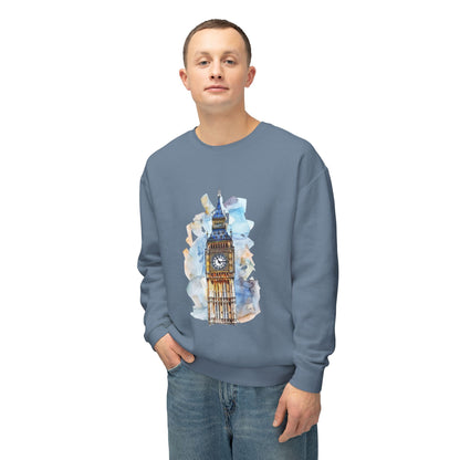 Unisex Lightweight Crewneck Sweatshirt - Iconic Big Ben Clock Tower