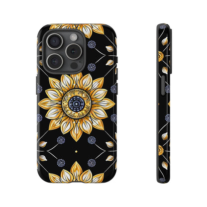 Floral Phone Case with Mandala Design, Tough Cases for iPhone & Samsung, Boho Style, Gift for Her, Unique Accessories