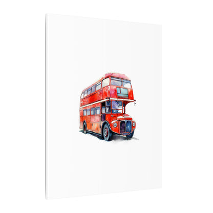 London Red Double-Decker Bus Art Canvas Print, Wall Decor for Travel Lovers, Home Office Gift, Unique Artwork for All Occasions