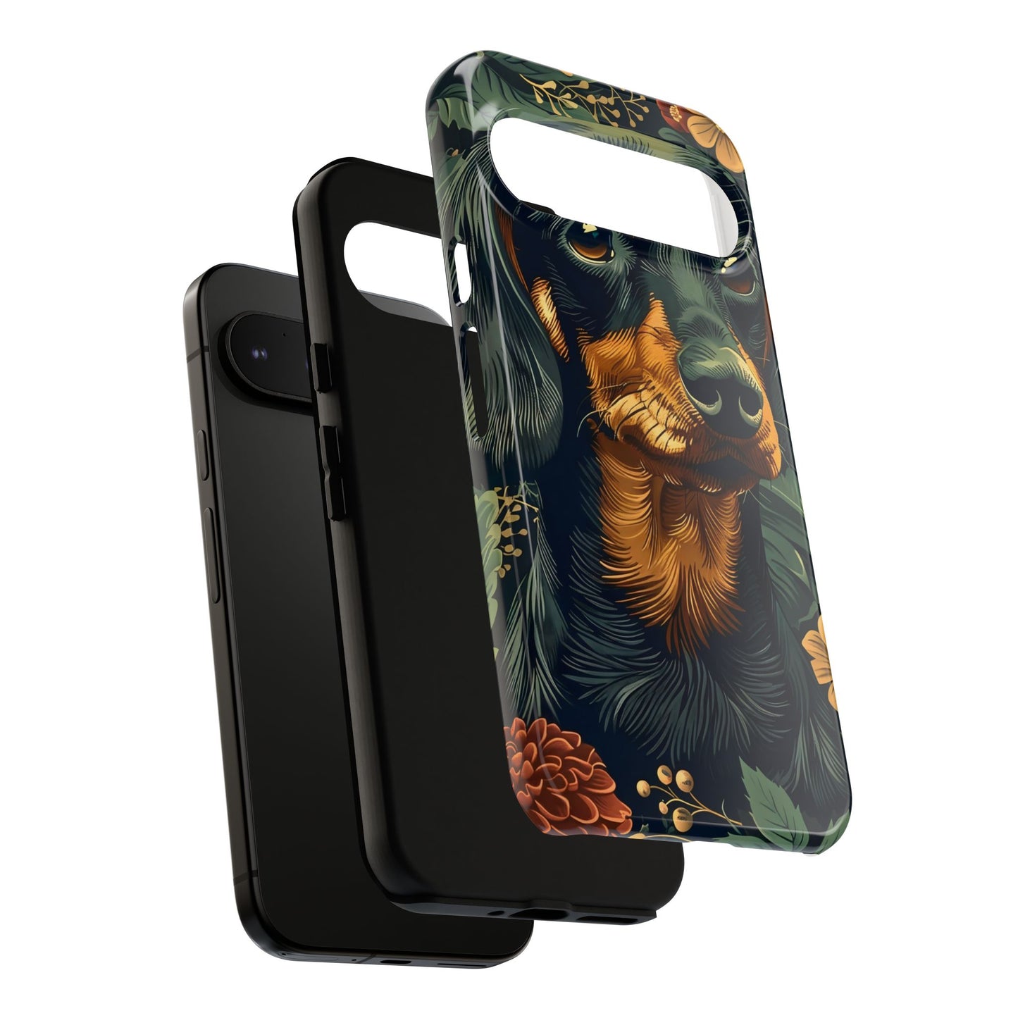 Dachshund Phone Case, Floral Pet Phone Cover, Dog Lover Gift, Tough Phone Case, Custom Dachshund Design, Unique Dog Owner Accessory