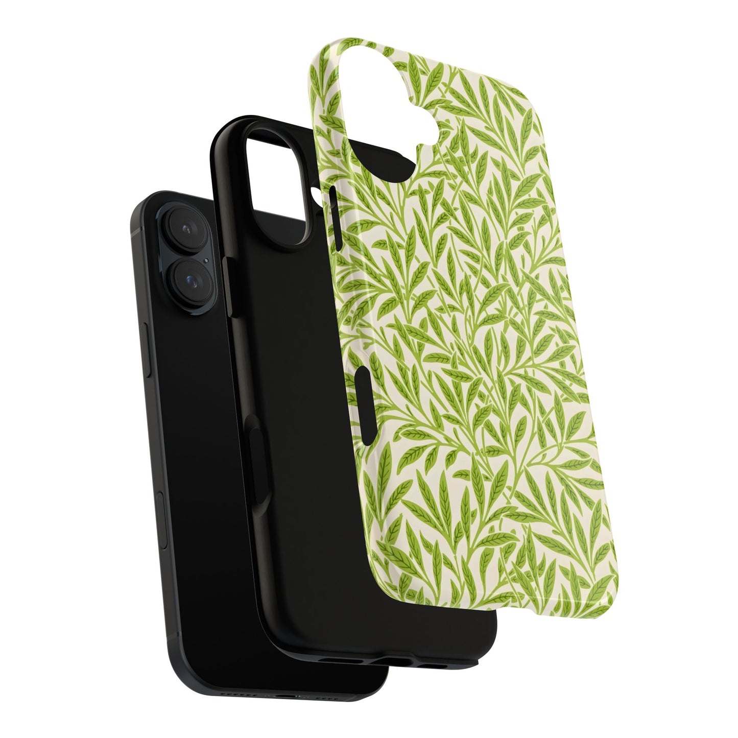 Green Leaf iPhone Case, Tough Cases, Botanical Phone Protection, Eco-Friendly Cover, Nature Lover Gift, Trendy Cell Phone Accessory