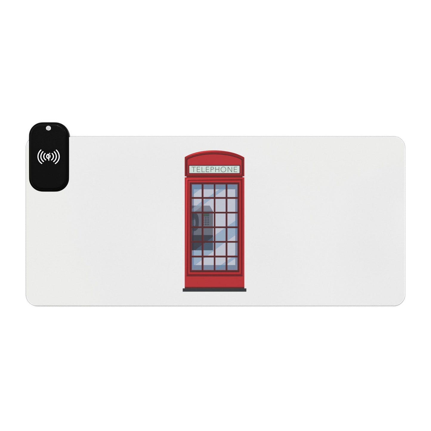 Red Telephone Box - LED Gaming Mouse Pad with Wireless Charging - Perfect for Gamers, Desk Decor, Gift for Tech Enthusiasts, Home Office Essential, [...]