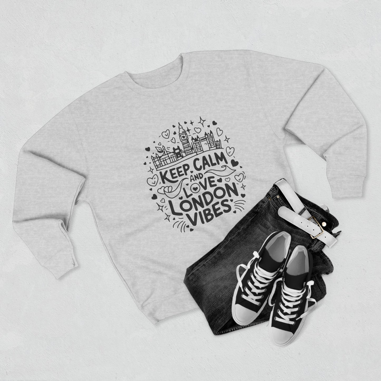 Unisex Crewneck Sweatshirt - Keep Calm and Love London Vibes
