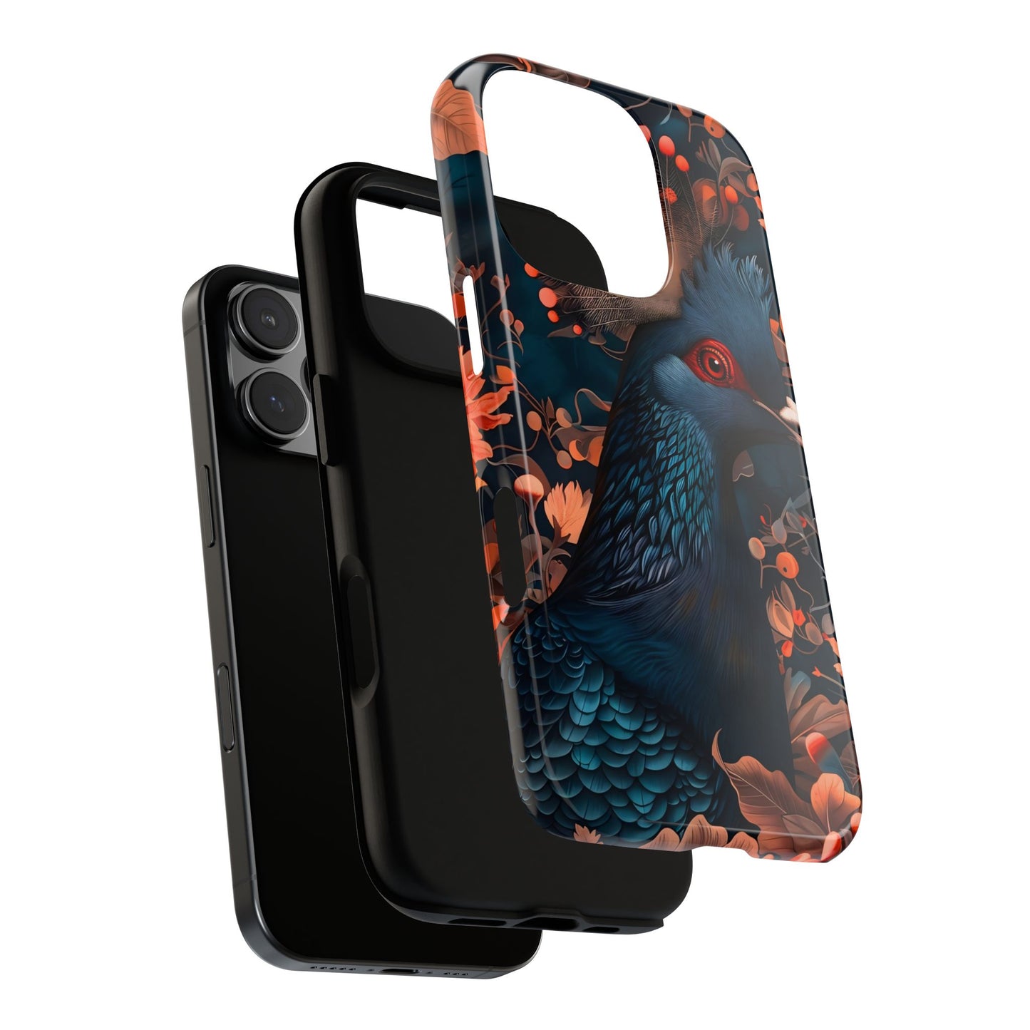 Vibrant Phone Case with Floral Peacock Design - Tough Cases, Artistic Phone Cover, Unique Gift for Nature Lovers, Stand Out Tech Accessory