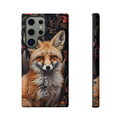 Fox Floral Phone Case, Tough Cases for Animal Lovers, Nature Themed Gift, Cute Phone Cover, Wild Fox Protector
