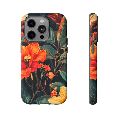 Tough Floral Phone Case | Tropical Vibe, Gift for Nature Lovers, Summer Beach Accessory, Floral Pattern, Trendy Phone Accessories