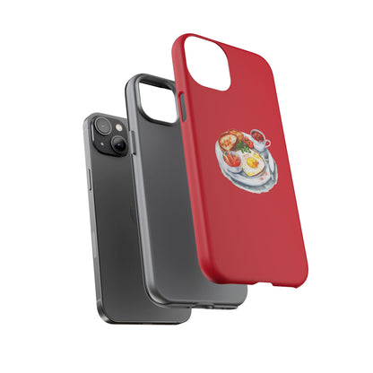 Breakfast-Inspired Phone Case, Tough Phone Covers, Foodie Gifts, Unique Accessories, Cute Kitchen Decor, Red Phone Case