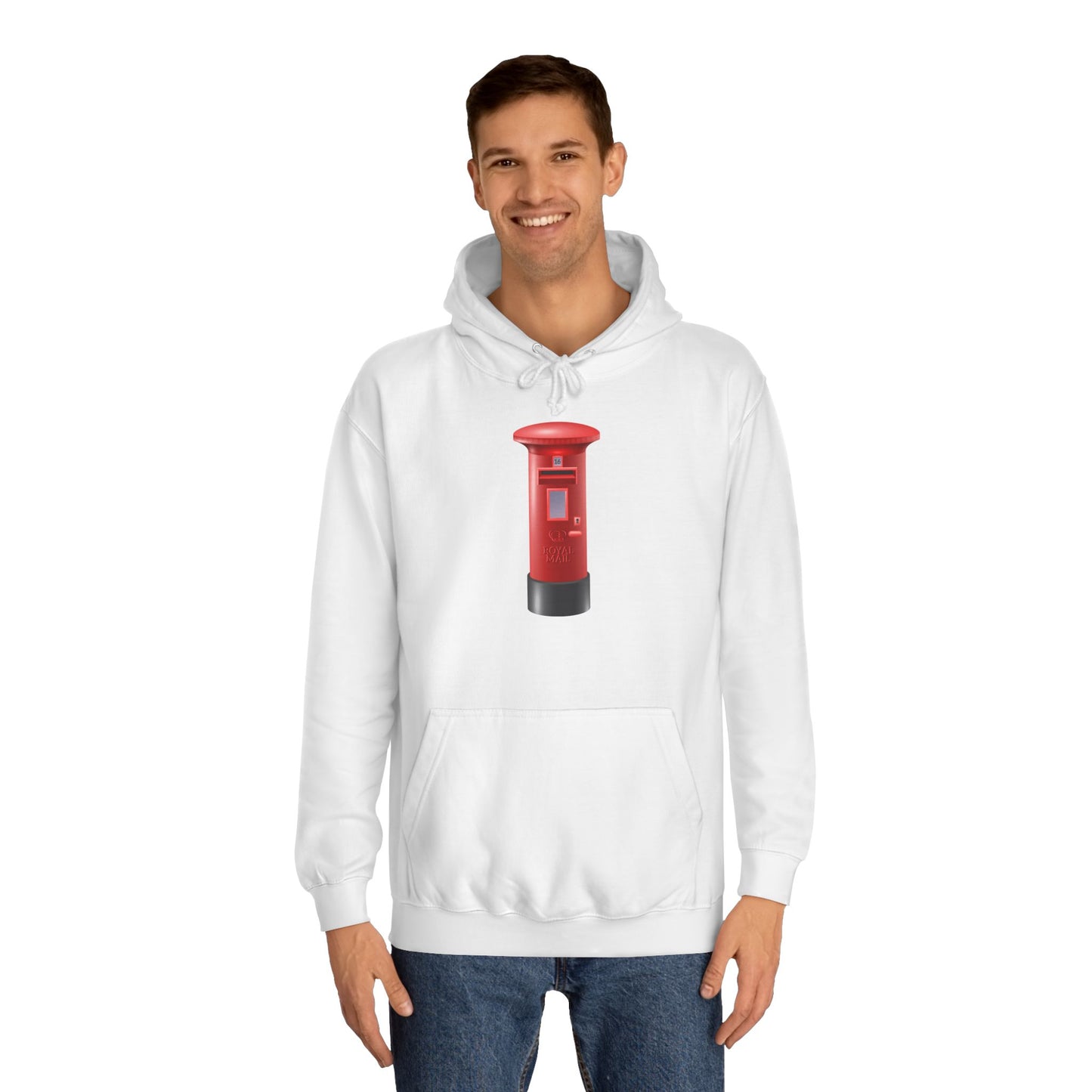 Unisex College Hoodie - UK Royal Mailbox - British Postbox Iconic