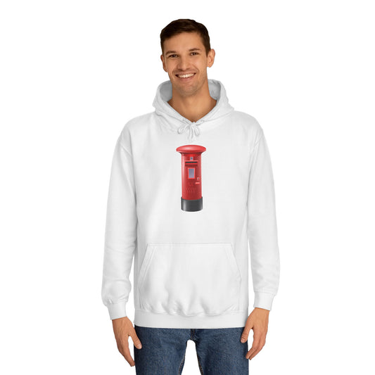 Unisex College Hoodie - UK Royal Mailbox - British Postbox Iconic