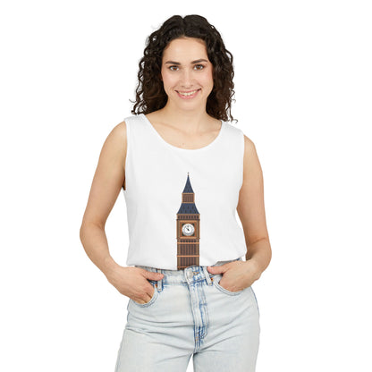 Unisex Garment-Dyed Tank Top - Historic Big Ben England Tower Artwork