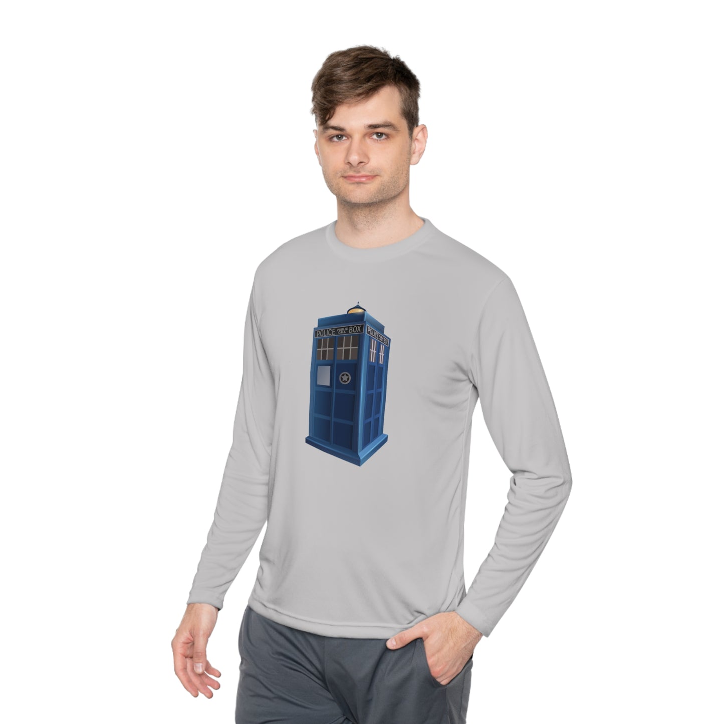 Unisex Lightweight Long Sleeve Tee - British Police Public Call Box - Iconic TARDIS Design