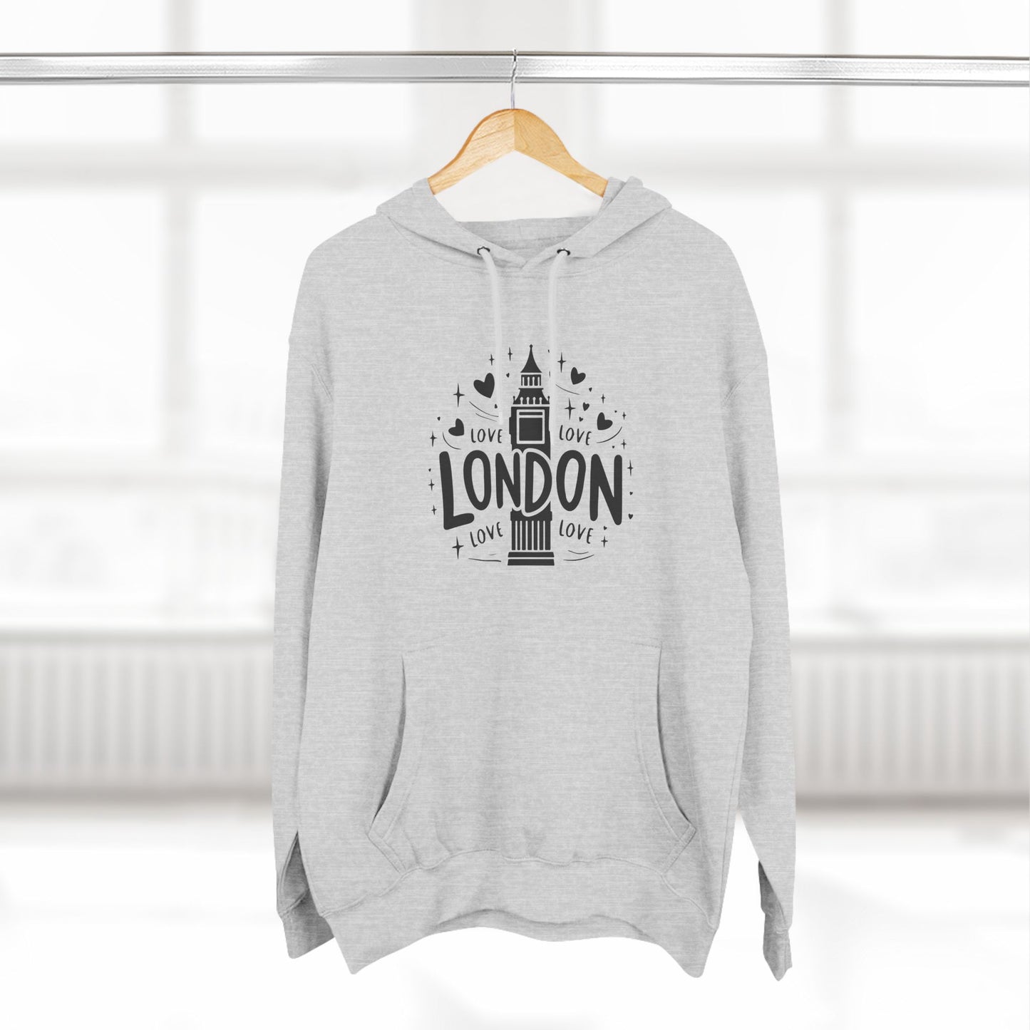 Love London Vibes Cool Three-Panel Fleece Hoodie