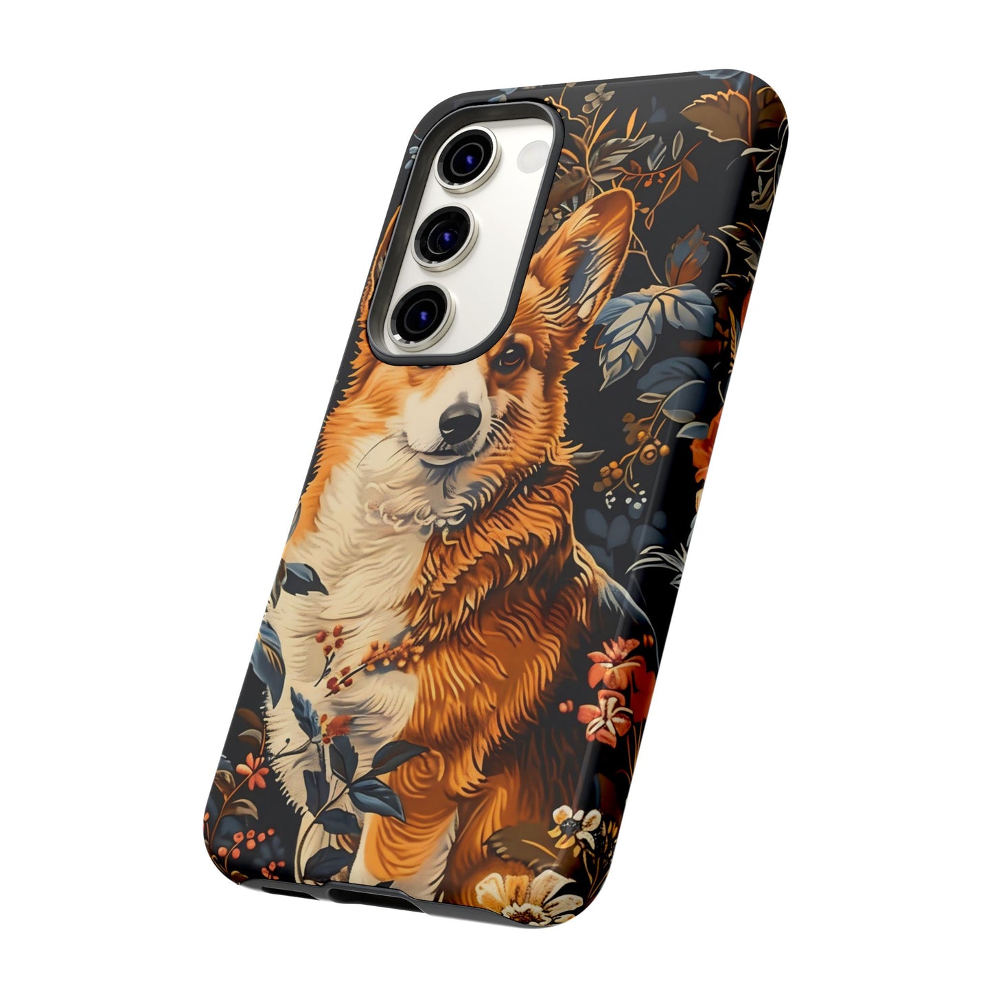 Corgi Floral Phone Case - Tough Cases for Dog Lovers, Cute Pet Accessories, Gift for Dog Owners, Floral Design, Personalized Tech Cover